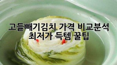 고들빼기김치 가격 비교분석 : 최저가 득템 꿀팁!